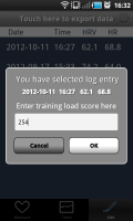 ithlete Android Version 2 enter training load