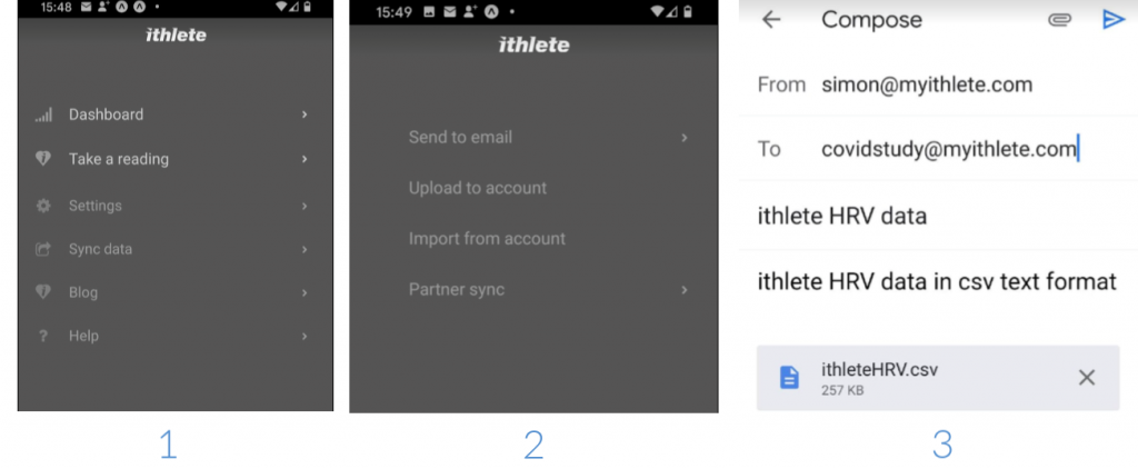 How to send your ithlete data from mobile app